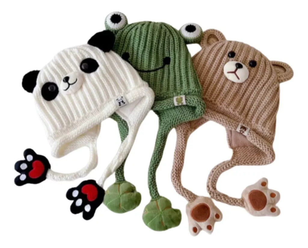 Gorro Lana Infantil Animales Terciopelo