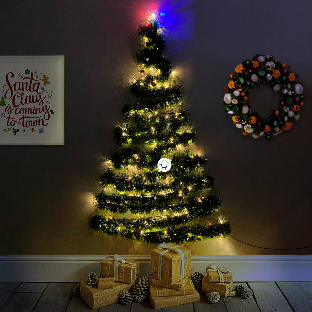 Arbol navidad de Pared + luces AGUI001